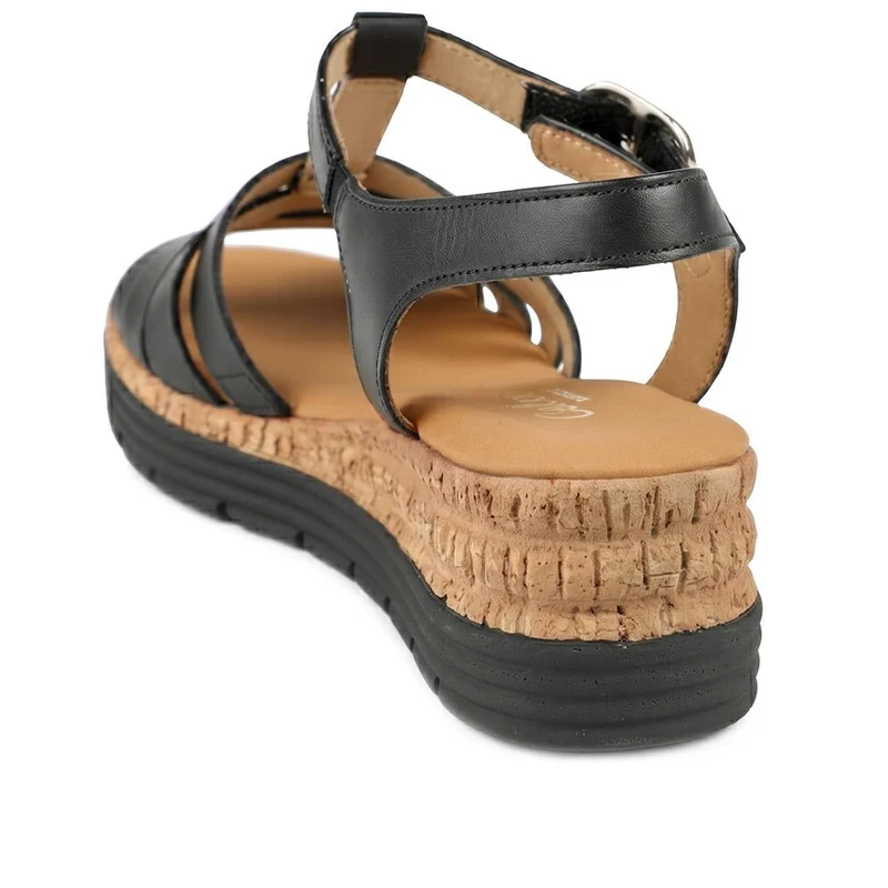 Gabor Leather Buckle Fasten Sandals - GABC44512 / 330 260 - Black