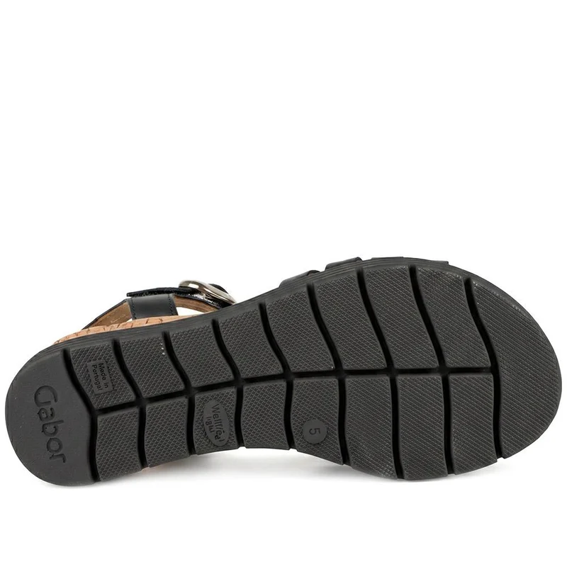 Gabor Leather Buckle Fasten Sandals - GABC44512 / 330 260 - Black