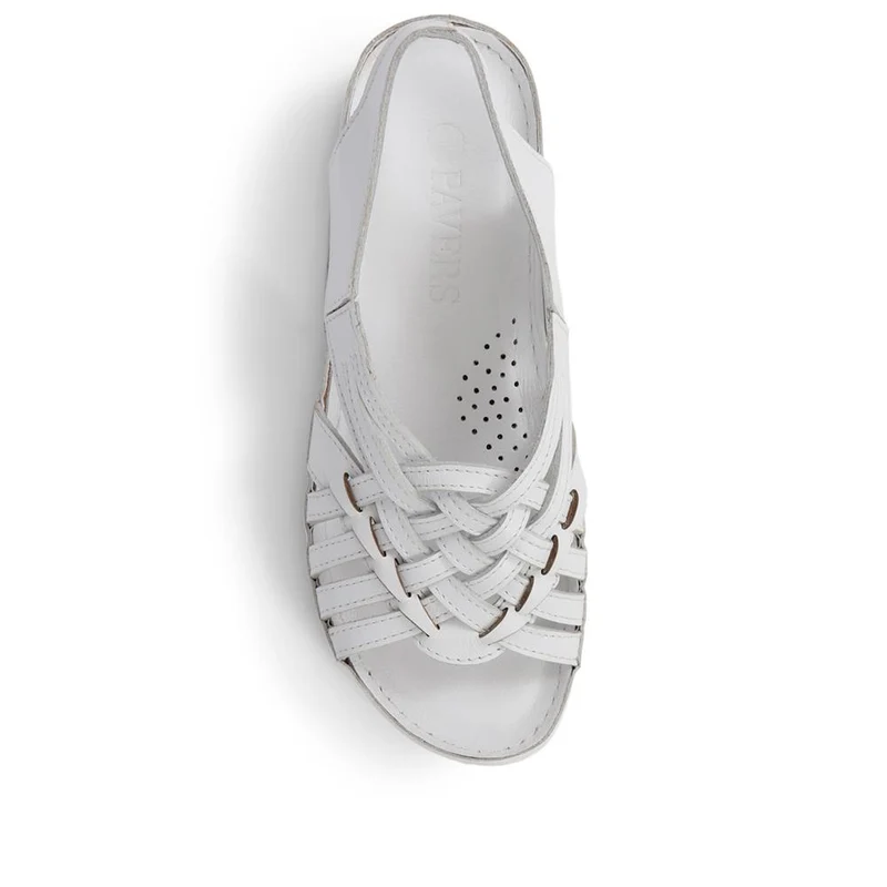 Soft Leather Slip-On Sandals - KARY39009 / 325 512 - White