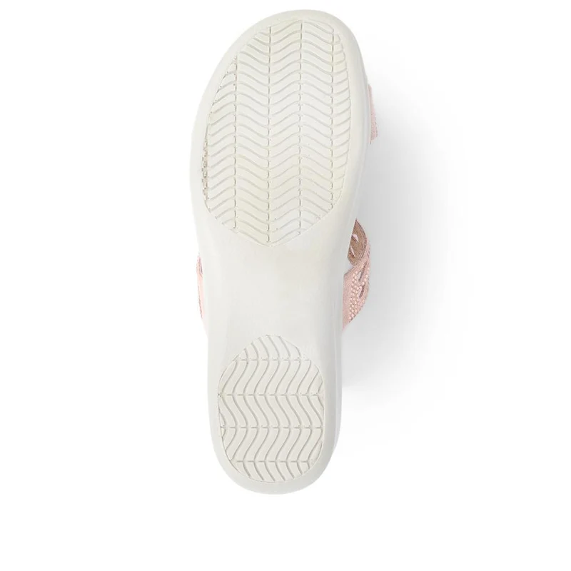 Embellished Floral Mules - POLY39025 / 325 441 - Blush