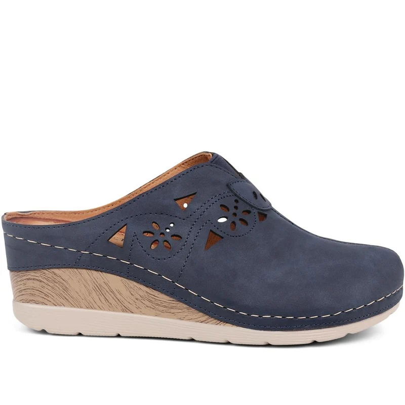 Wedge Heel Clogs - WOIL39031 / 325 148 - Navy
