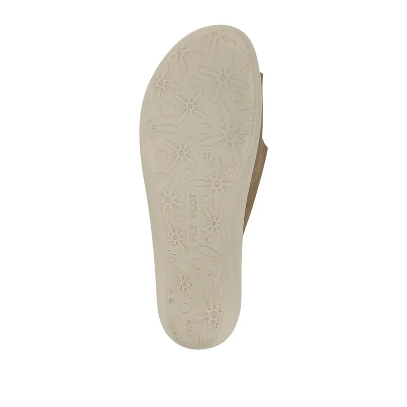 Fly Flot Dual Touch Fastening Leather Mules - FLY41049 / 326 679 - Beige