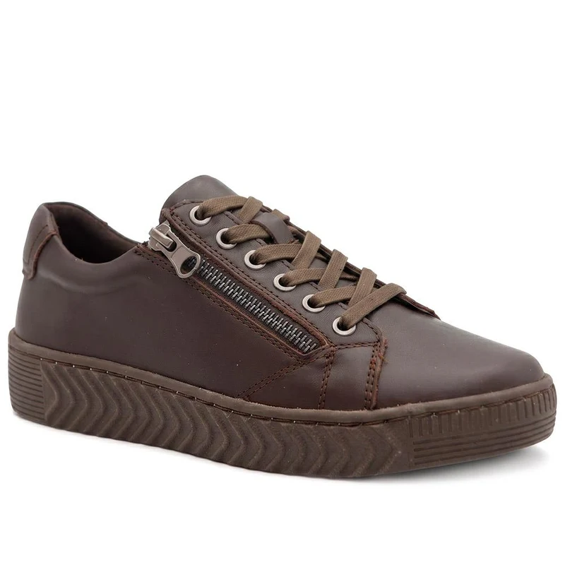 Casual Leather Trainers - BRK41000 / 326 649 - Dark Brown