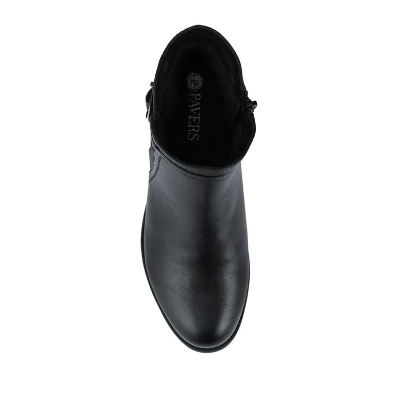 Block Heeled Ankle Boots With Inside Zip - WOIL42017 / 328 000 - Black