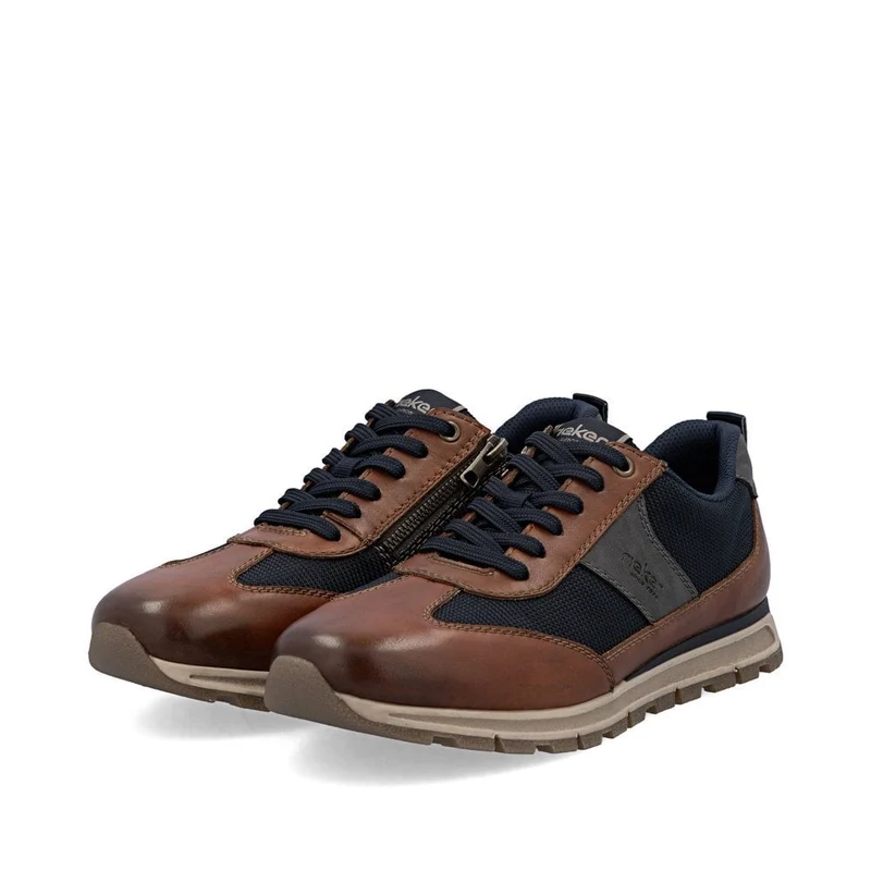 Rieker Extrabreite Leder-Sneaker für Herren | Braun