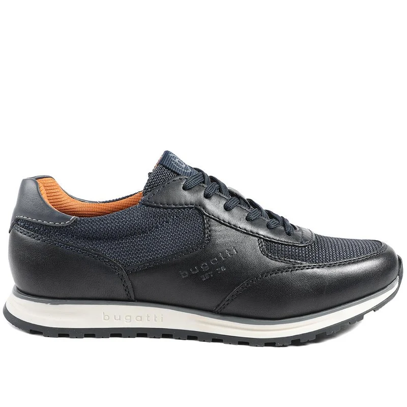 Bugatti Leather Lace Up Trainers - BUG43511 / 328 753 - Navy