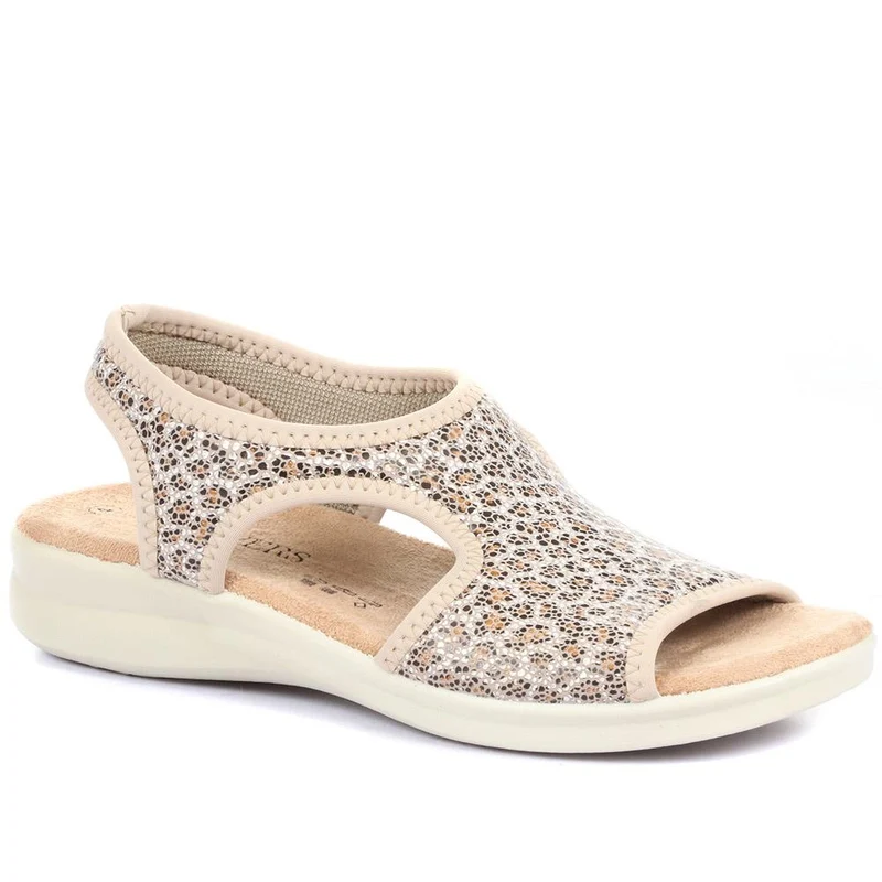 Leopard Print Pull-On Sandals - POLY33003 / 319 732 - Leopard