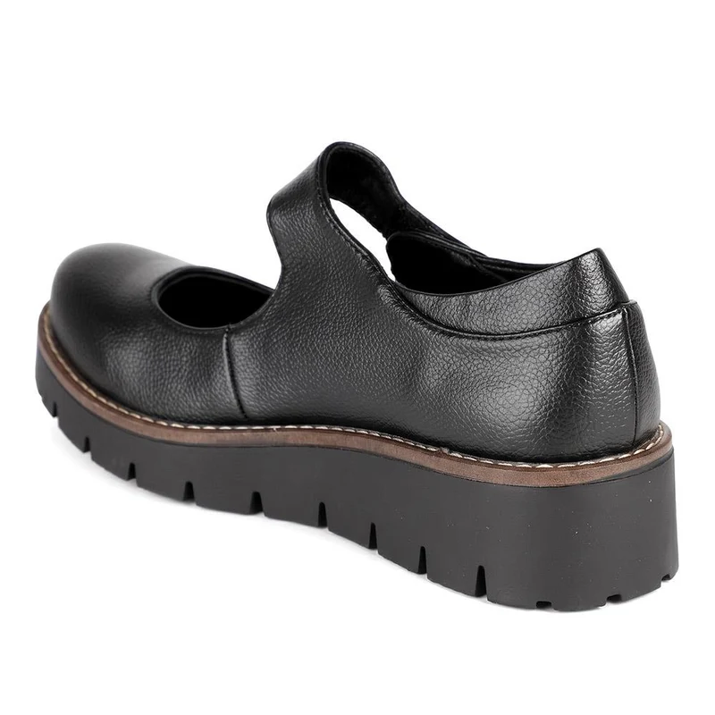 Wedge Heel Touch Fasten Mary Janes - TELOO44004 / 329 742 - Black