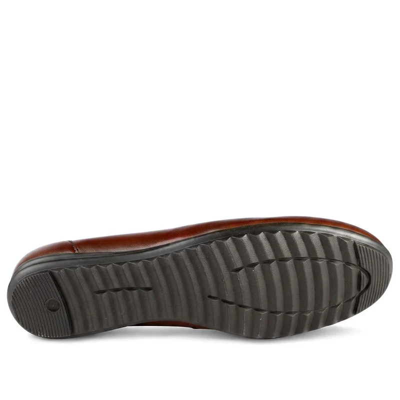 Smart Leather Lightweight Ballet Flats - RNB44009 / 329 773 - Tan