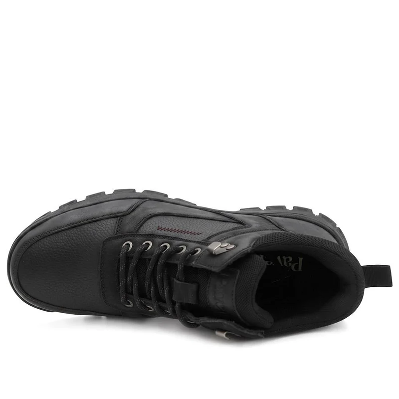 Wide Fit Leather Lace Up Rugged Boots - AATRA44001 / 330 188 - Black