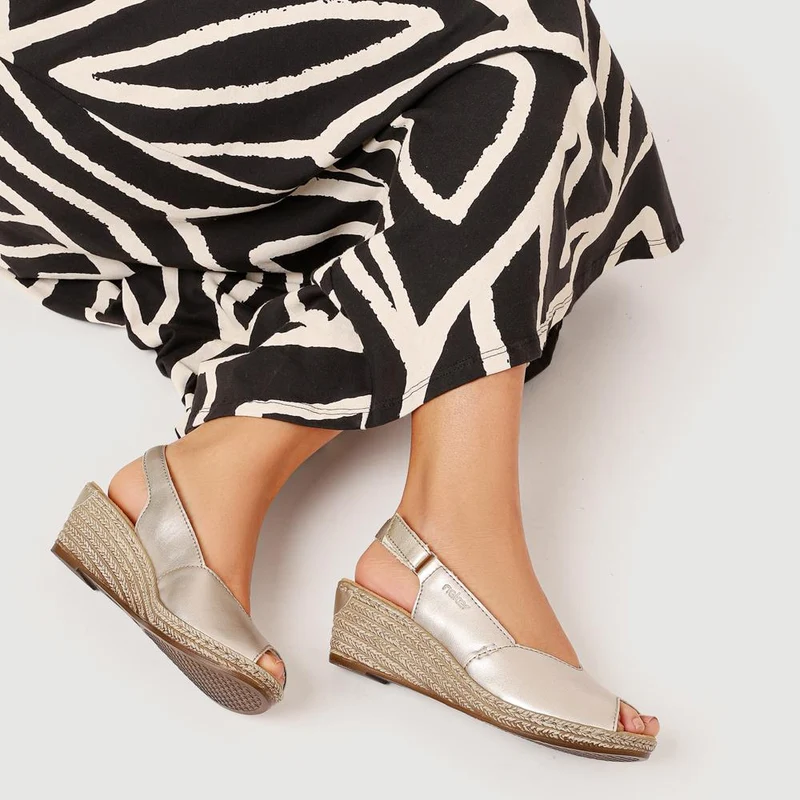 Smart Leather Slingback Sandals - RKR41537 / 327 287 - Gold