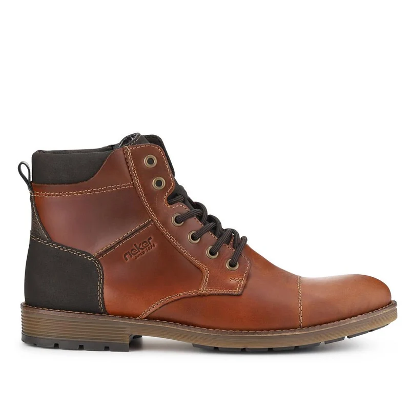Leather Lace-Up Boots - RKR40517 / 325 909 - Tan