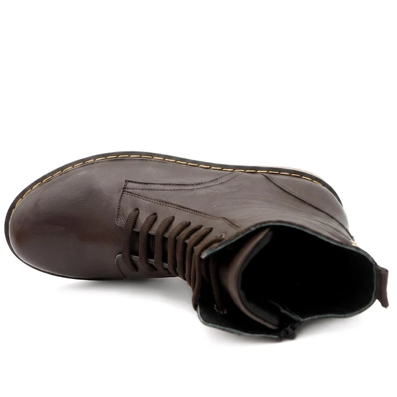 Lace-Up Leather Boots - BELYNR40001 / 326 190 - Brown