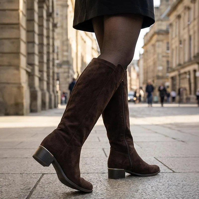 Wide Fit Smart Long Boots - WOIL42040 / 327 981 - Chocolate