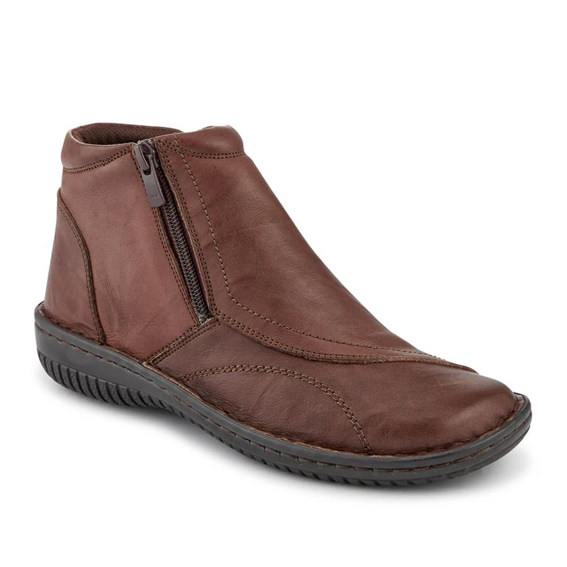 Leather Ankle Boots - LUCK34005 / 321 855 - Chocolate