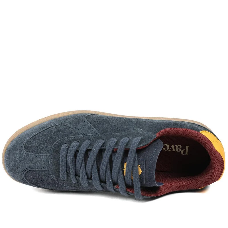 Leather Suede Lace Up Trainers - DINGX43004 / 329 047 - Navy