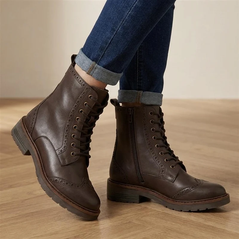 Noho Brogue Boots - NOHO / 326 023 - Brown Leather