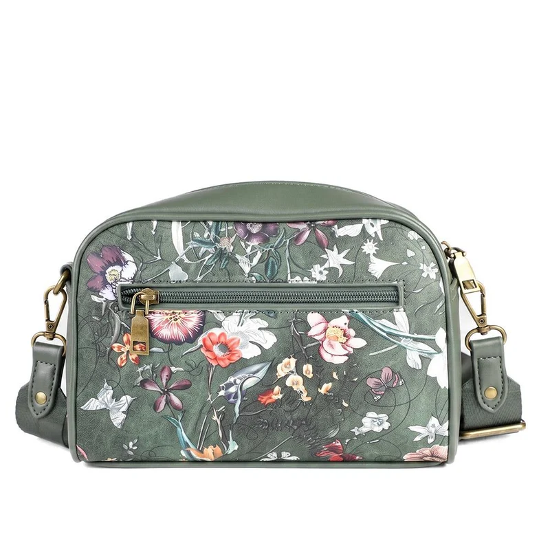 Adjustable Strap Multi Pocket Crossbody Bag - RIM44002 / 329 882 - Green Floral