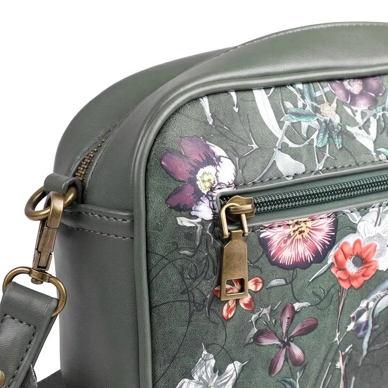 Adjustable Strap Multi Pocket Crossbody Bag - RIM44002 / 329 882 - Green Floral
