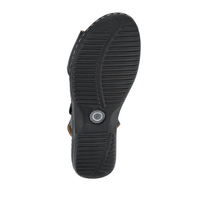 Leather Dual-Touch-Fastening Sandals - KF41007 / 327 492 - Black