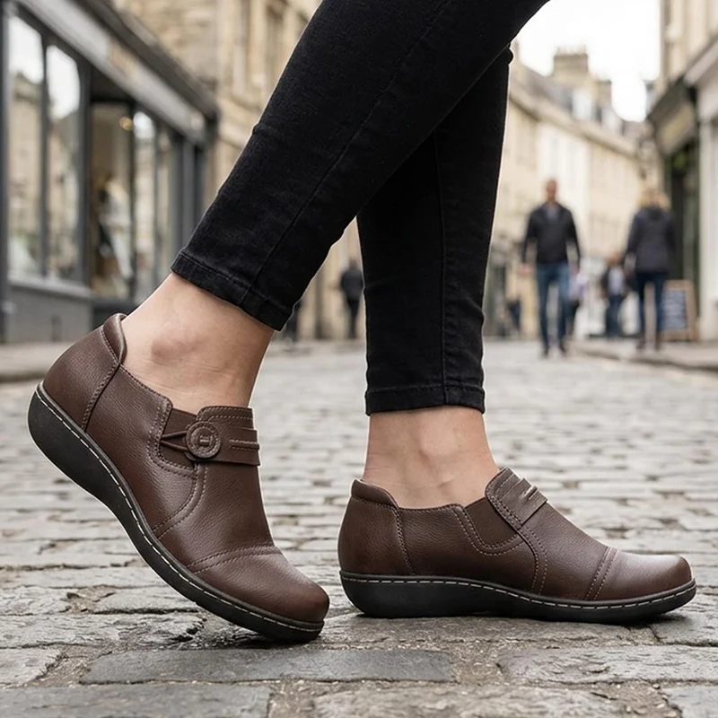 Smart Elasticated Slip-On Shoes - SANYI42007 / 327 958 - Dark Brown