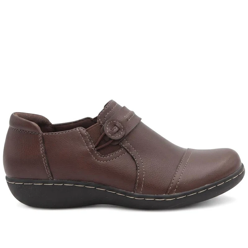 Smart Elasticated Slip-On Shoes - SANYI42007 / 327 958 - Dark Brown