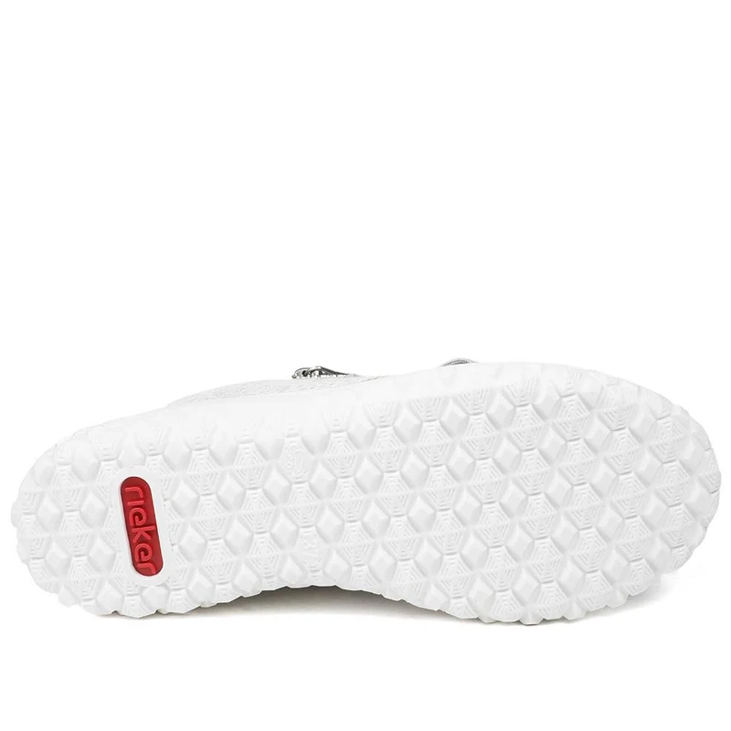 Rieker Extra Wide Lace & Zip Fasten Trainers - RKR43544 / 328 777 - Silver