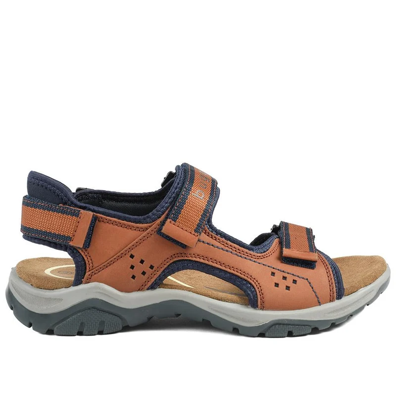 Casual Leather Strap Sandals - BUG43502 / 328 747 - Tan