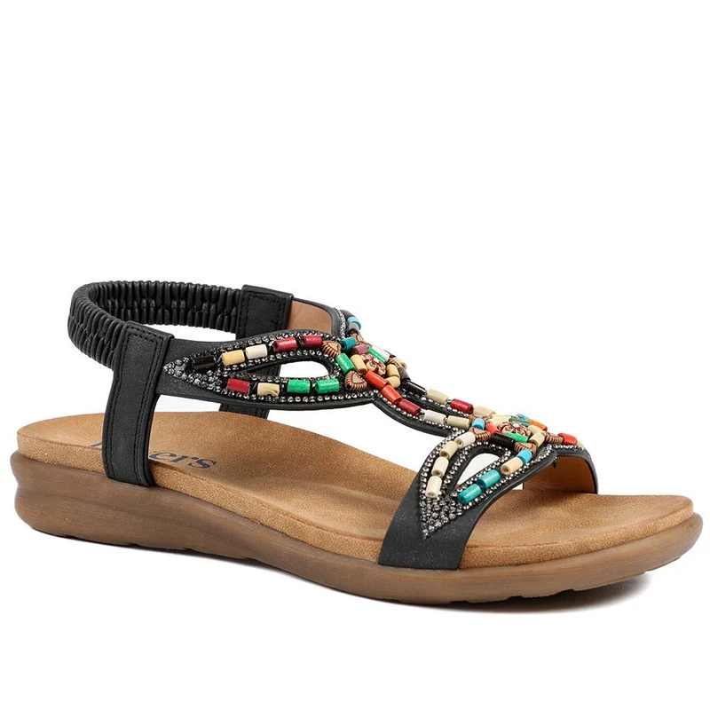 Elasticated Embellished Slingback Sandals - BAIZH43002 / 328 880