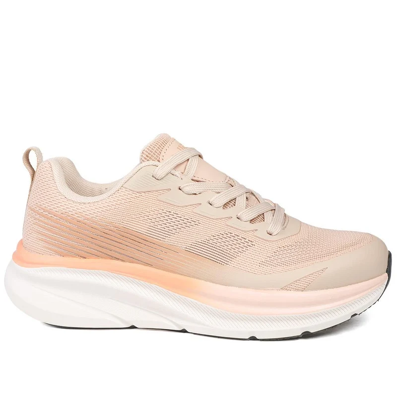Bellissimo Memory Foam Lace Up Trainers - BELSUNCH43001 / 329 309 - Beige