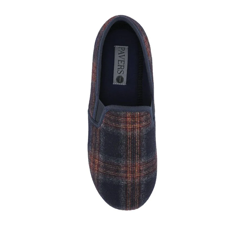 Wide Fit Memory Foam Slippers - QING42012 / 327 973 - Navy