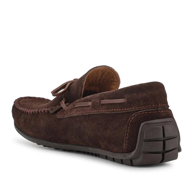 Zeke Leather Full Slippers - ZEKE / 328 015 - Dark Brown Suede