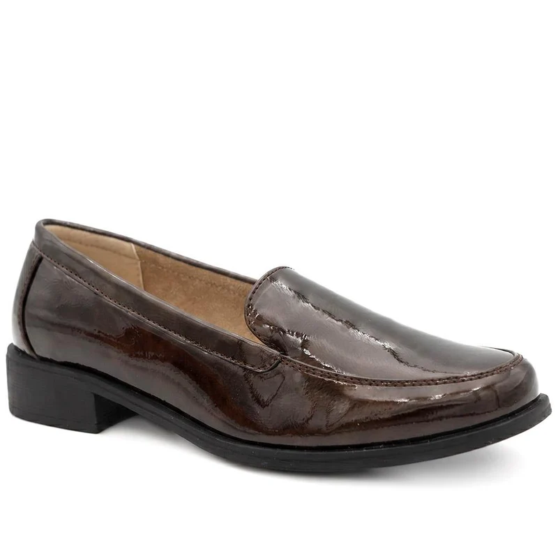 Smart Block Heel Loafers - WBINS44015 / 329 754 - Pewter