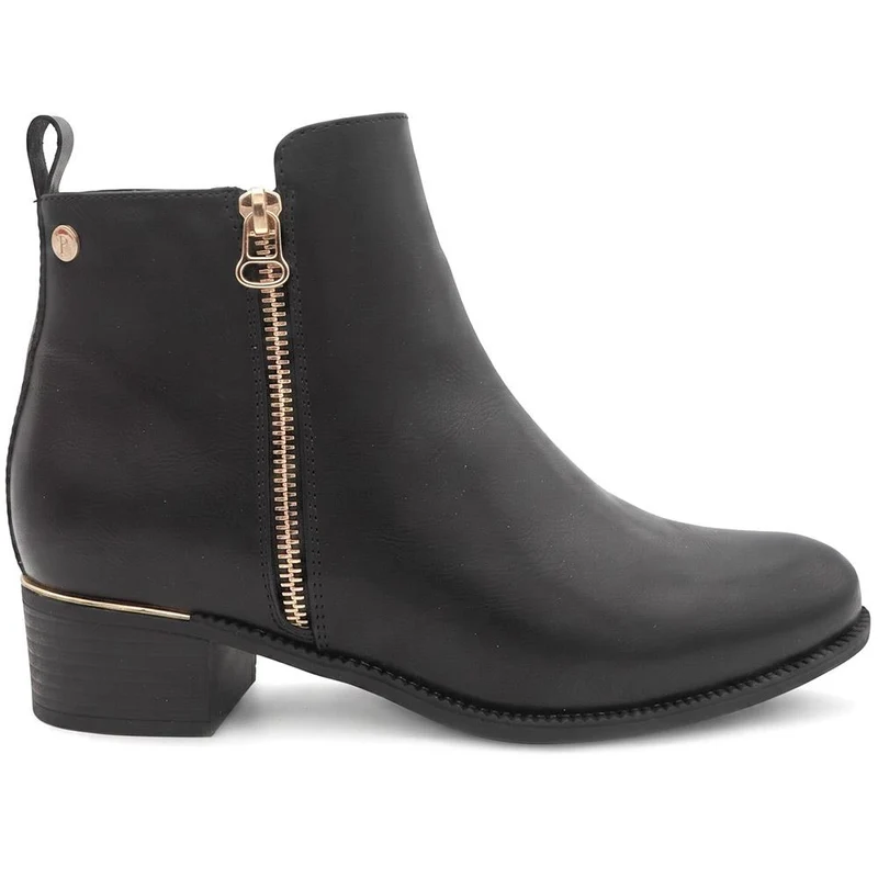 Wide Fit Smart Zip Up Ankle Boots - WOIL42015 / 328 132 - Black Pu