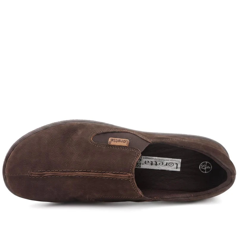 Loretta Leather Elastic Fit Slip On Shoes - HAK44005 / 329 717 - Brown Nubuck