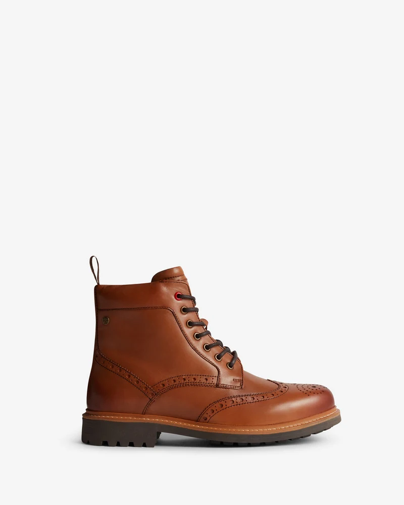Hunter Cawdor Brogue-Stiefeletten für Herren | Hellbraun