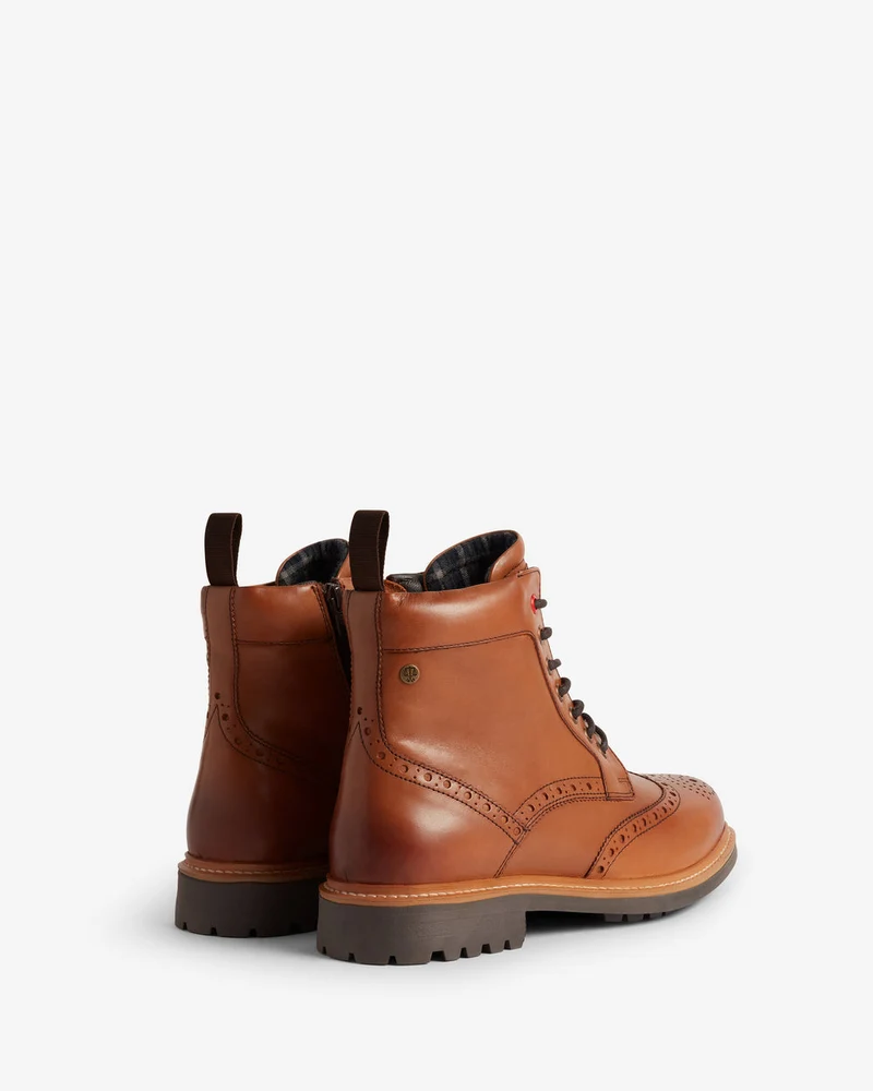 Hunter Cawdor Brogue-Stiefeletten für Herren | Hellbraun