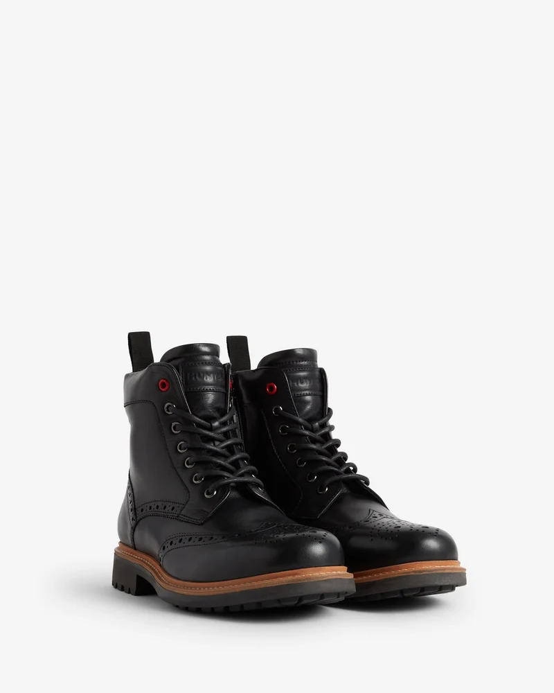 Hunter Cawdor Brogue-Stiefeletten für Herren | Schwarz