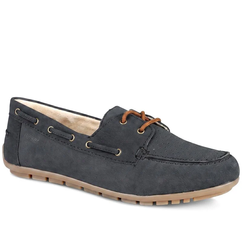 Rieker Breathable Laced Loafers - RKR43068 / 330 547 - Navy