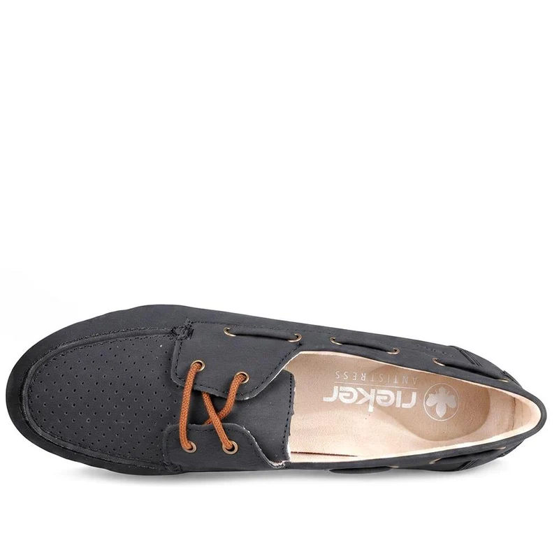 Rieker Breathable Laced Loafers - RKR43068 / 330 547 - Navy