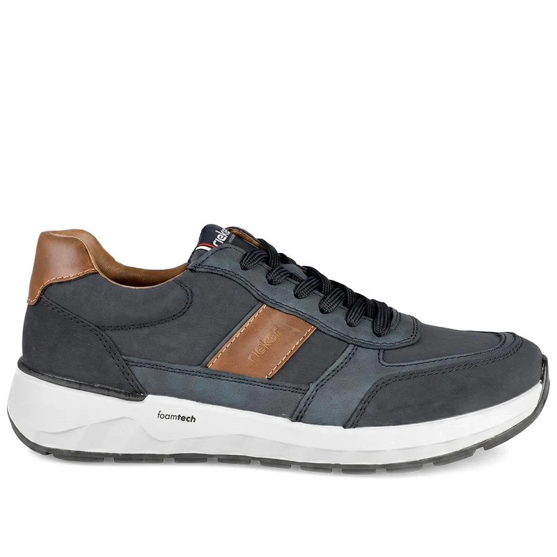 Rieker Extra Wide Zip & Lace Trainers - RKR44509 / 329 909 - Navy