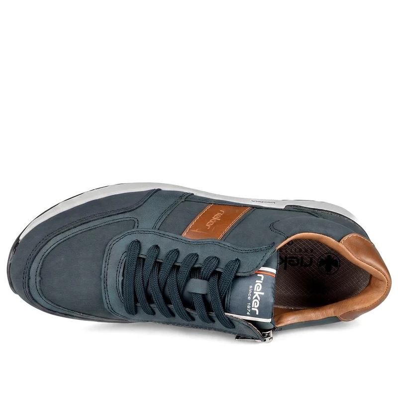 Rieker Extra Wide Zip & Lace Trainers - RKR44509 / 329 909 - Navy
