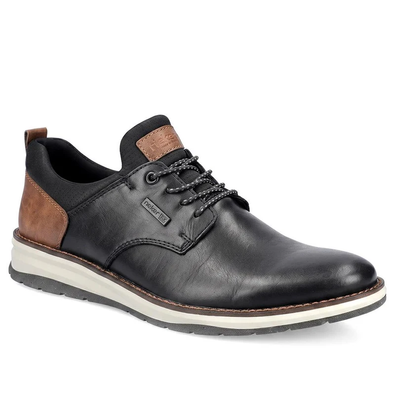 Rieker Dual-Tone Leather Shoes - RKR44507 / 329 907 - Black