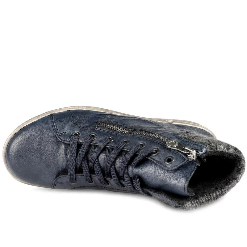 Rieker Zip & Lace Hi Top Trainers - RKR44506 / 329 725 - Navy