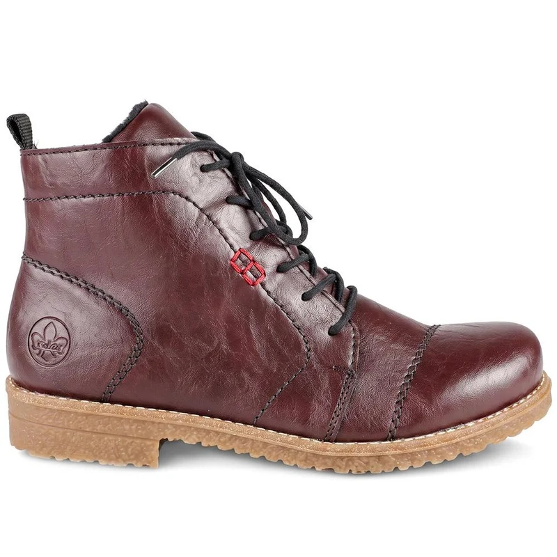 Lace-Up Ankle Boots - RKR38520 / 324 344 - Burgundy
