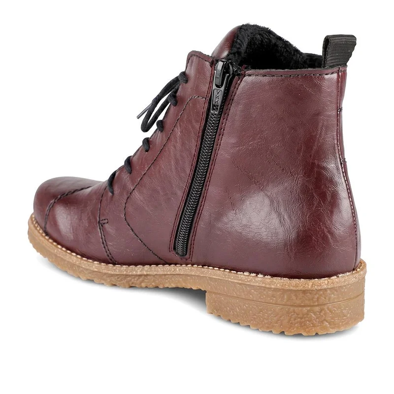 Lace-Up Ankle Boots - RKR38520 / 324 344 - Burgundy
