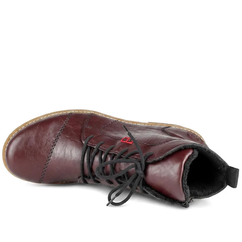 Lace-Up Ankle Boots - RKR38520 / 324 344 - Burgundy