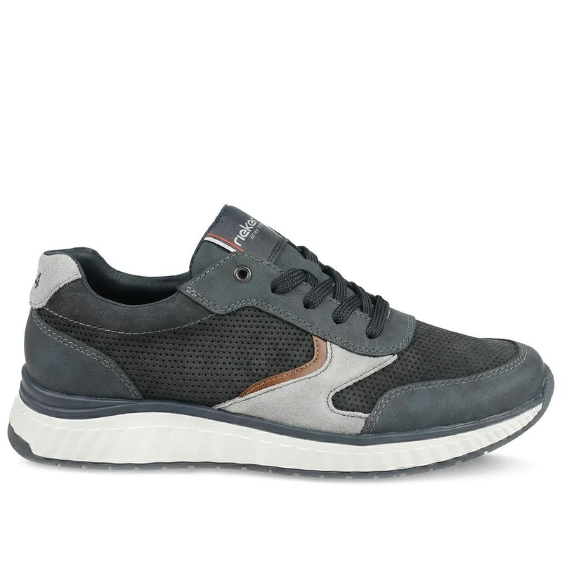 Rieker Leather Zip & Lace Trainers - RKR43512 / 328 771 - Navy