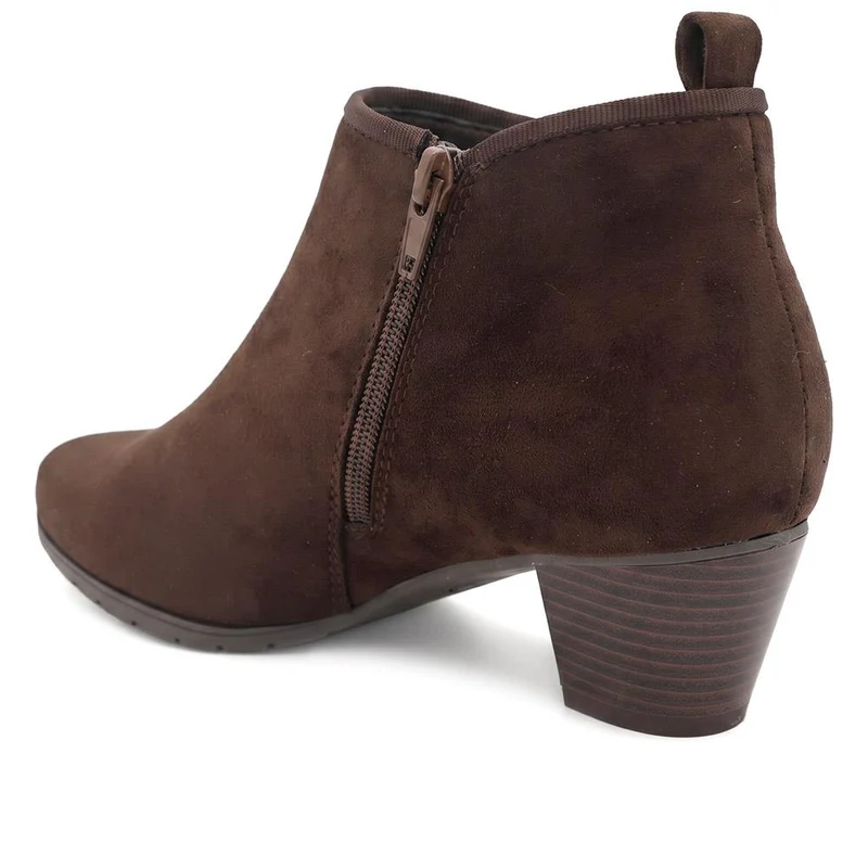 Heeled Short Ankle Boots - WBINS38005 / 324 159 - Brown
