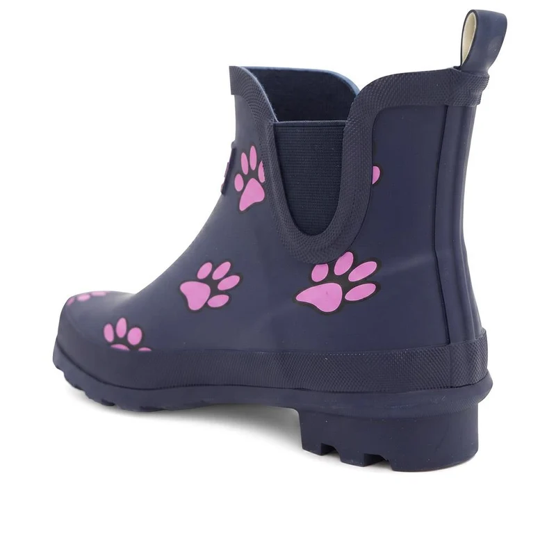 Paw Print Chelsea Wellington Boots - RAI40005 / 326 490 - Navy-Pink